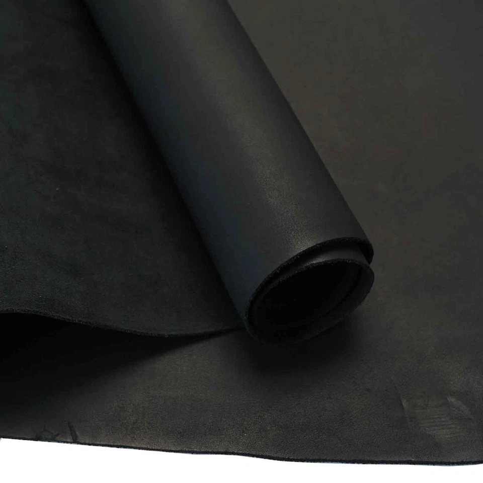 SLC Full Side 5/6 Ounce Matte Black Oil Tan Leather Side 19 to 24 Square feet - Image 2 of 4