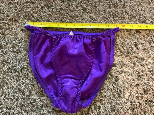 Vintage Bikini Panties Size 7 Ultra Violet Purple Shiny - Picture 4 of 10