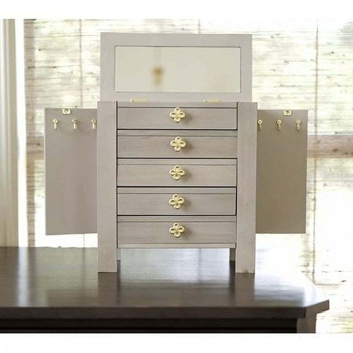 Jewelry Cabinet Armoire Box Storage Chest Stand Organizer Wood Christmas Gift US - Picture 3 of 3