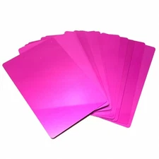 100 Pink Aluminum Business Card Blanks Laser metal Plate Sheets Engraving Plaque