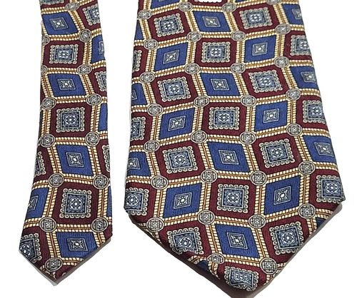 Jos A Bank Premier Collection Business schöne SEIDENKRAWATTE geometrisches Muster - Bild 2 von 10