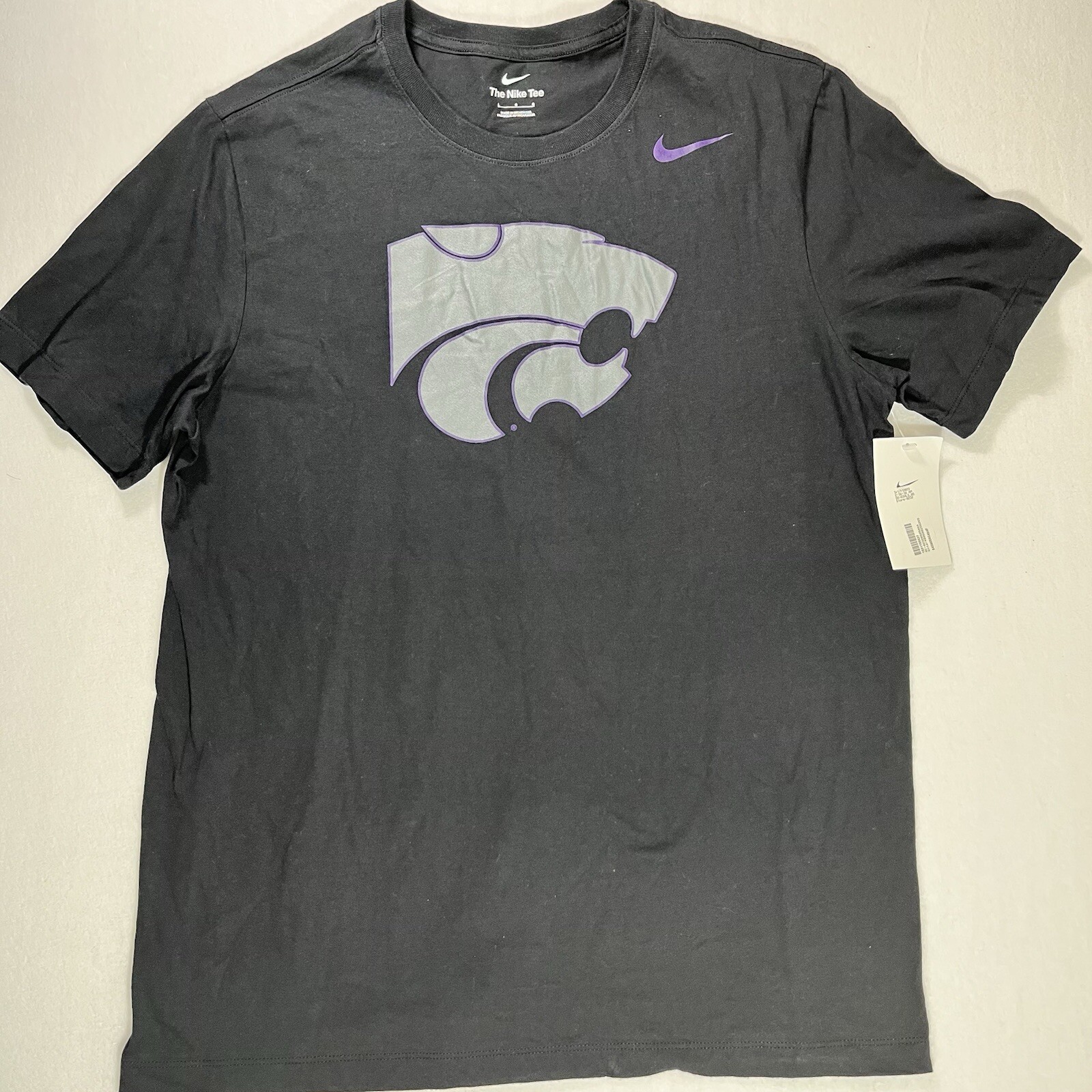 Nike Kansas State Wildcats Men's Large T-Shirt Logo Short Sleeve NCAA Black New
