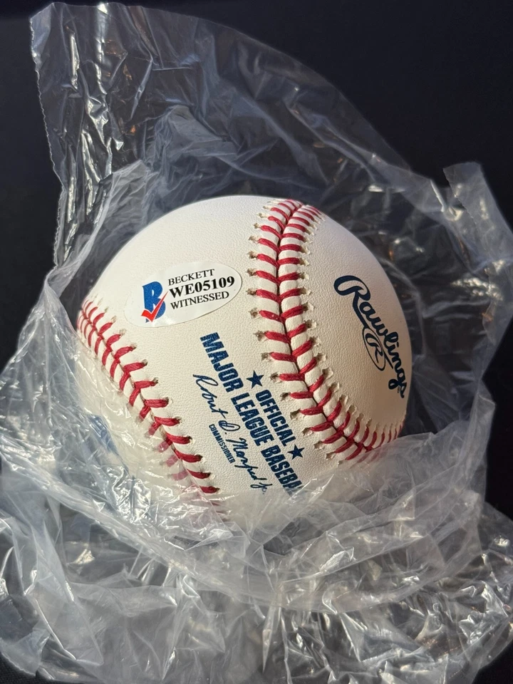 SHANE BIEBER AUTOGRAPHED MLB BASEBALL Blue Jays "MLB DEBUT 5/31/18" - Image 3 of 4