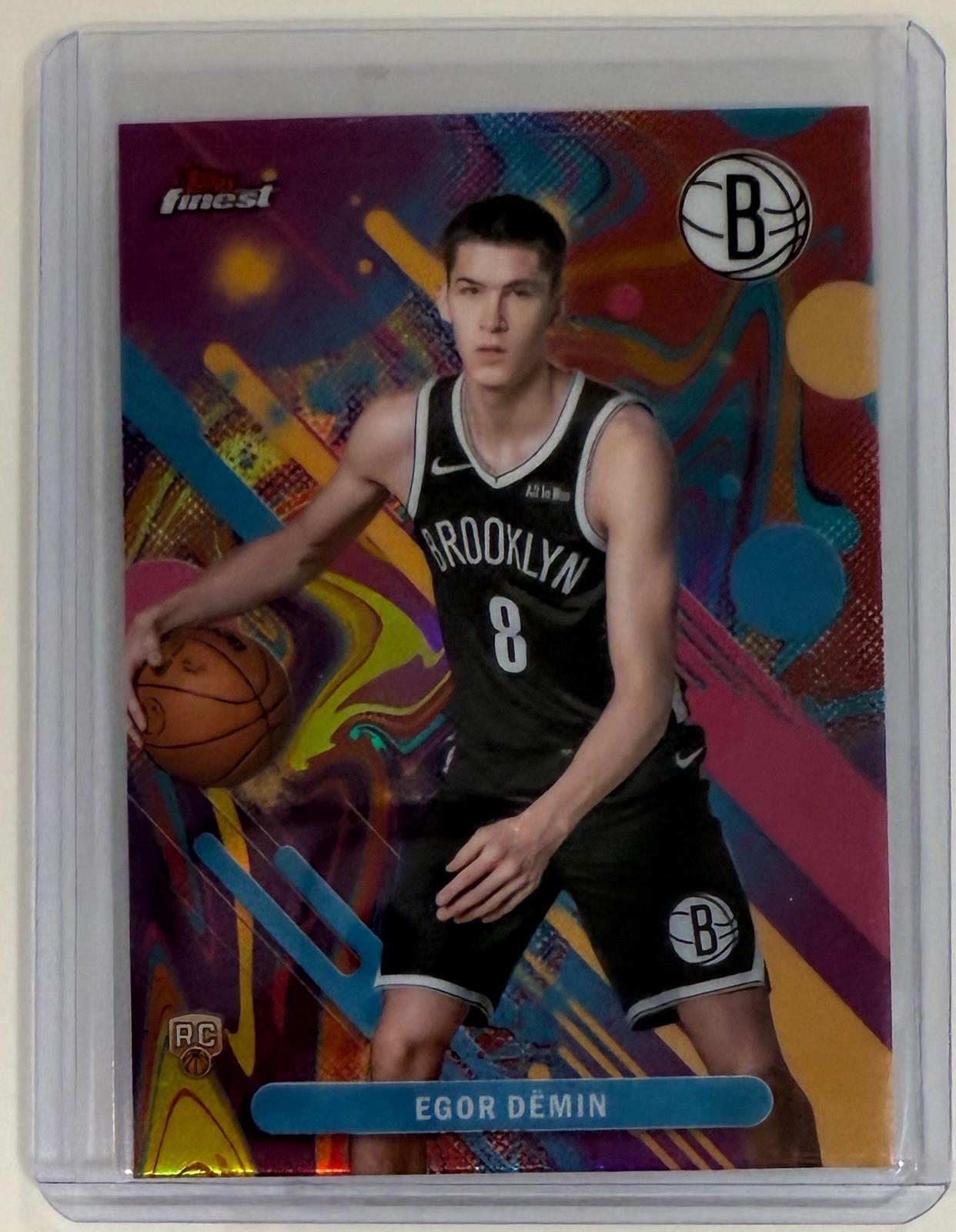 EGOR DEMIN 2025-26 TOPPS FINEST COMMON ROOKIE OIL SPILL SP NETS RC