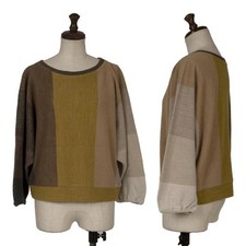 Mina Perhonen Wool Knit Sweater Beige Multicolor Used