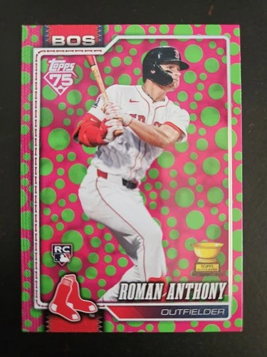 2026 Topps #189 Roman Anthony Rookie Card SP Pink-Green Polka Dot Easter Red Sox