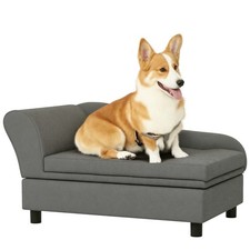 Pet Sofa, Dog Sofa for Small Dogs with Storage, Gray