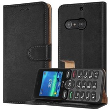 For DORO 5860 4G Case, Slim Leather Wallet Magnetic Flip Stand Phone Cover