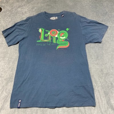 LRG State of the Art T-Shirt Mens XL Blue Graphic Print Knit Cotton Premium Fit