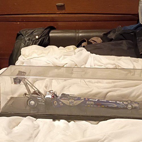 Miller Lite Diecast Dragster Larry Dixon Blue Silver with Case