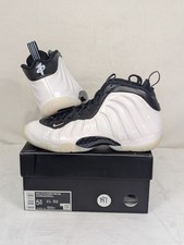 Nike Little Posite One QS GS DV2238-100 White Black Foamposite Size 5.5Y Women 7