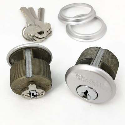 RI-KEY SECURITY - 2 Mortise Lock Cylinders 1'' for Commercial Satin Nickel 