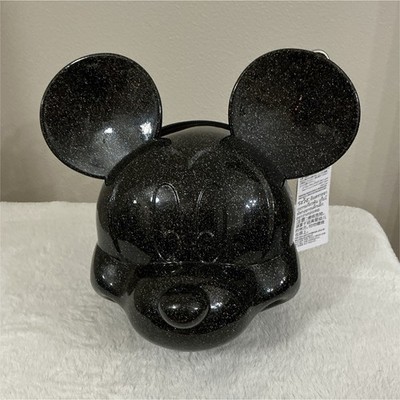 Loungefly Disney Mickey Mouse Head Shaped Black Glitter Mini Bag/Case