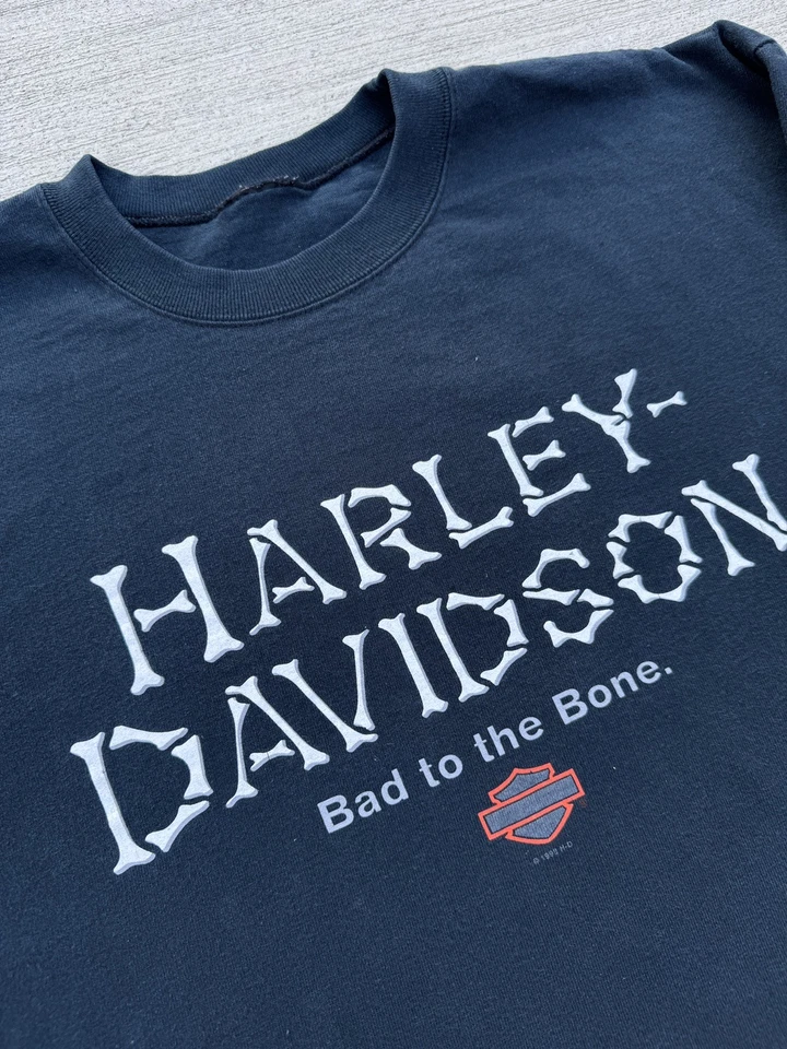 Vintage 1998 Harley Davidson Bad To The Bone Long Sleeve T-Shirt - Image 3 of 4