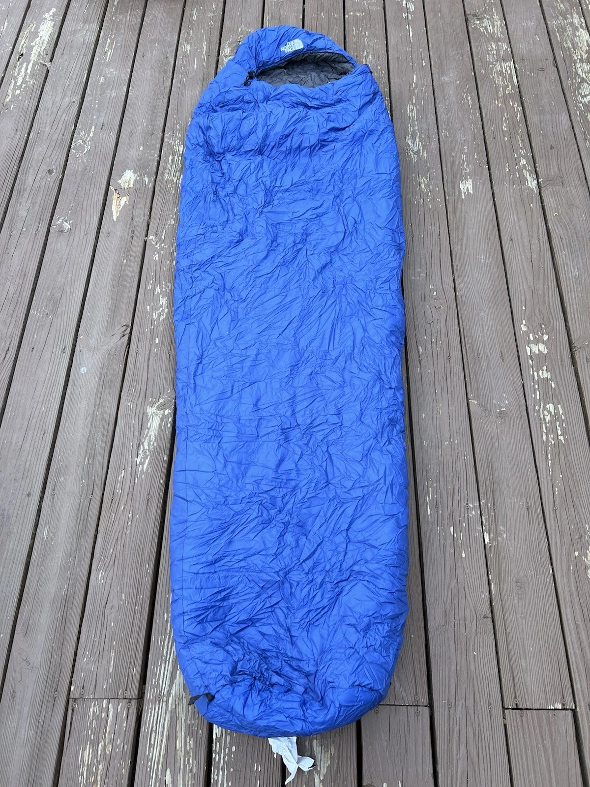 The North Face Blue Thunderhead 3D Long Mummy Sleeping Bag Very Nice 90”x 33”