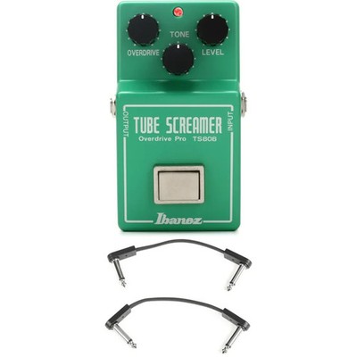 Ibanez TS808 Original Tube Screamer Overdrive Pedal with EBS Patch Cables