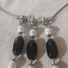 John Hardy Jaisalmer Onyx and Pearl 3 Strand Drop Necklace, SS & 18k — photo 9