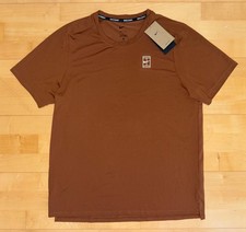 New Mens Nike Court Dri-FIT Advantage Tennis Shirt FZ6910-281 Brown Sz L