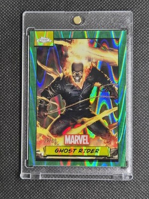 Topps Marvel Chrome 2024 Ghost Rider Green Wave Refractor Karte Numbered /99