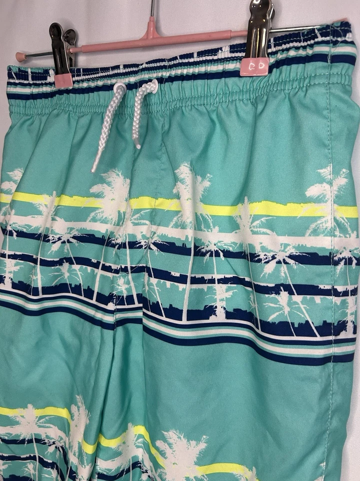 Children’s Place Boys Palm Tree Teal Swimming Suit Trunks Size 10/12 - Image 2 of 4