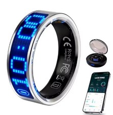 Smart Ring w/ Display Bluetooth Fitness Tracker Heart Rate Sleep Monitor