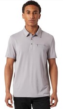 NWT DKNY Golf Polo Shirt Mens Size Large Greystone Short Sleeve Shirt