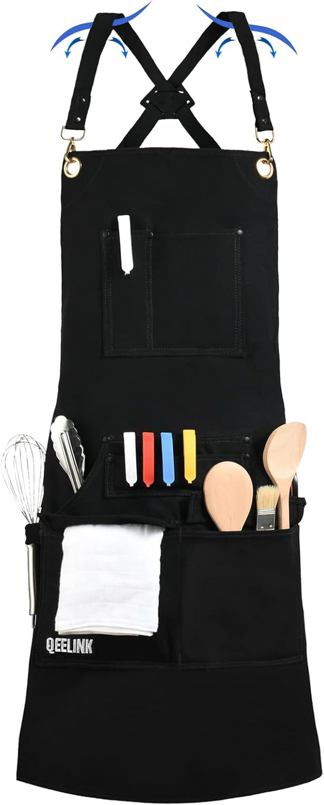 Grembiule Ristorante Professionale 10 Tasche - Grembiule BBQ Regolabile