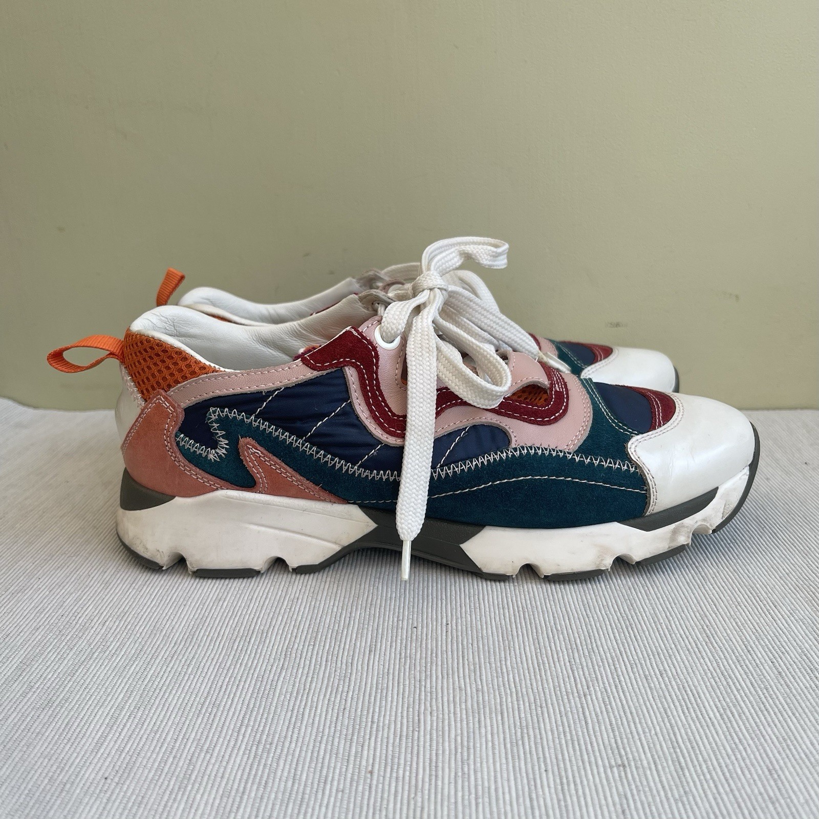 Carven Leather Patchwork Multicoloured Trainers S… - image 1