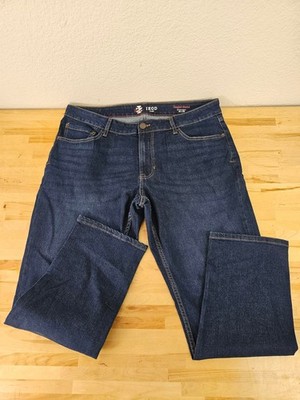 36x30 - BLUE - Izod Men's Denim Comfort Stretch Straight Fit Saltwater Jeans