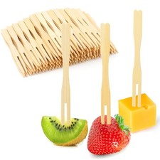 400 Bamboo Appetizer Forks, 3.5 Inch Mini Bamboo Forks for 3.5 Inch - 400PCS