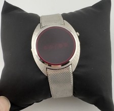 Vintage 70's Digital Red LED Men's Watch w/ Stainless Steel Mesh Band Untested