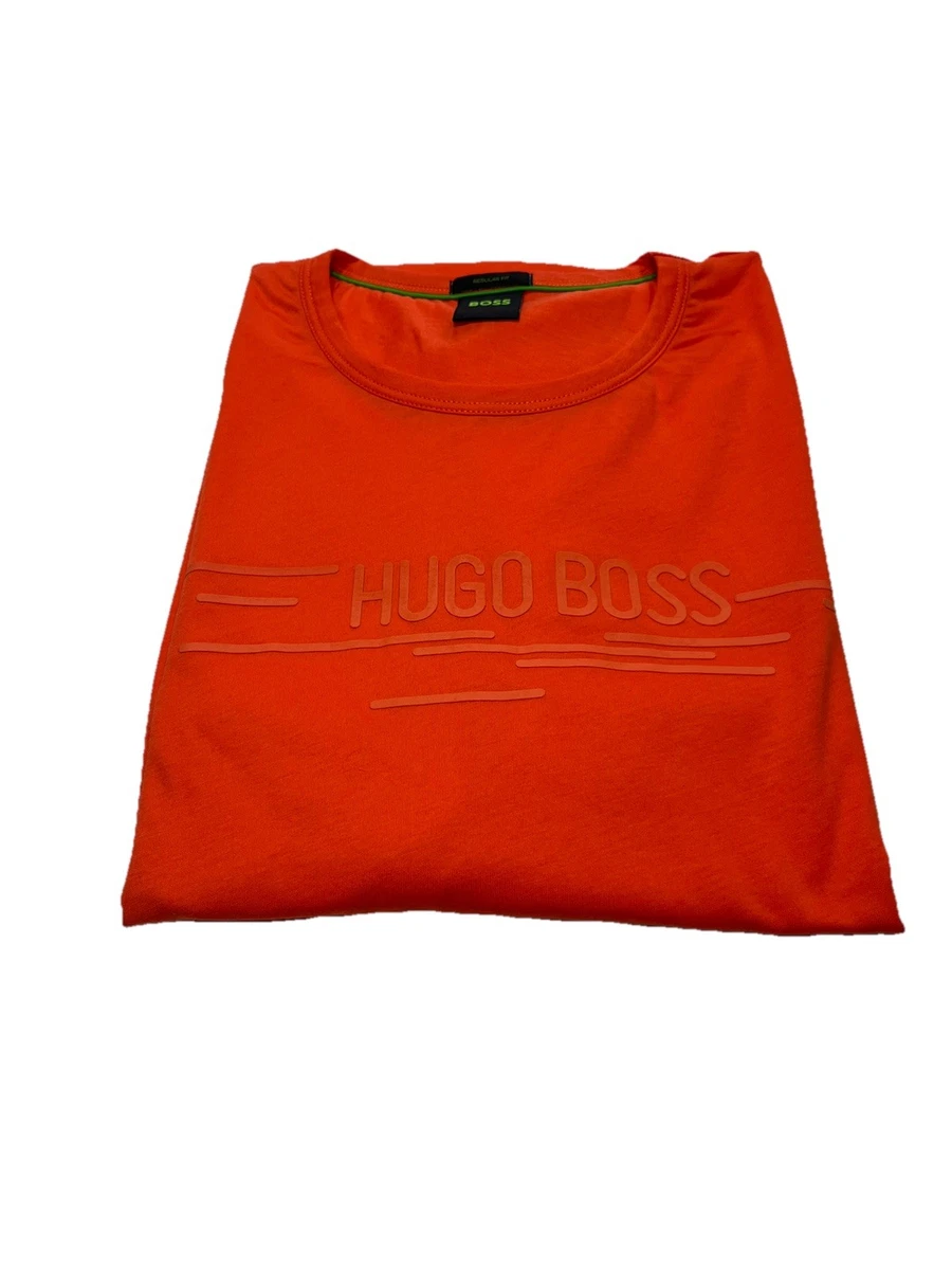 T-shirt Hugo Boss Homme – Bleu, Taille M, Imprimé Graphique, Boss Orange, Coton