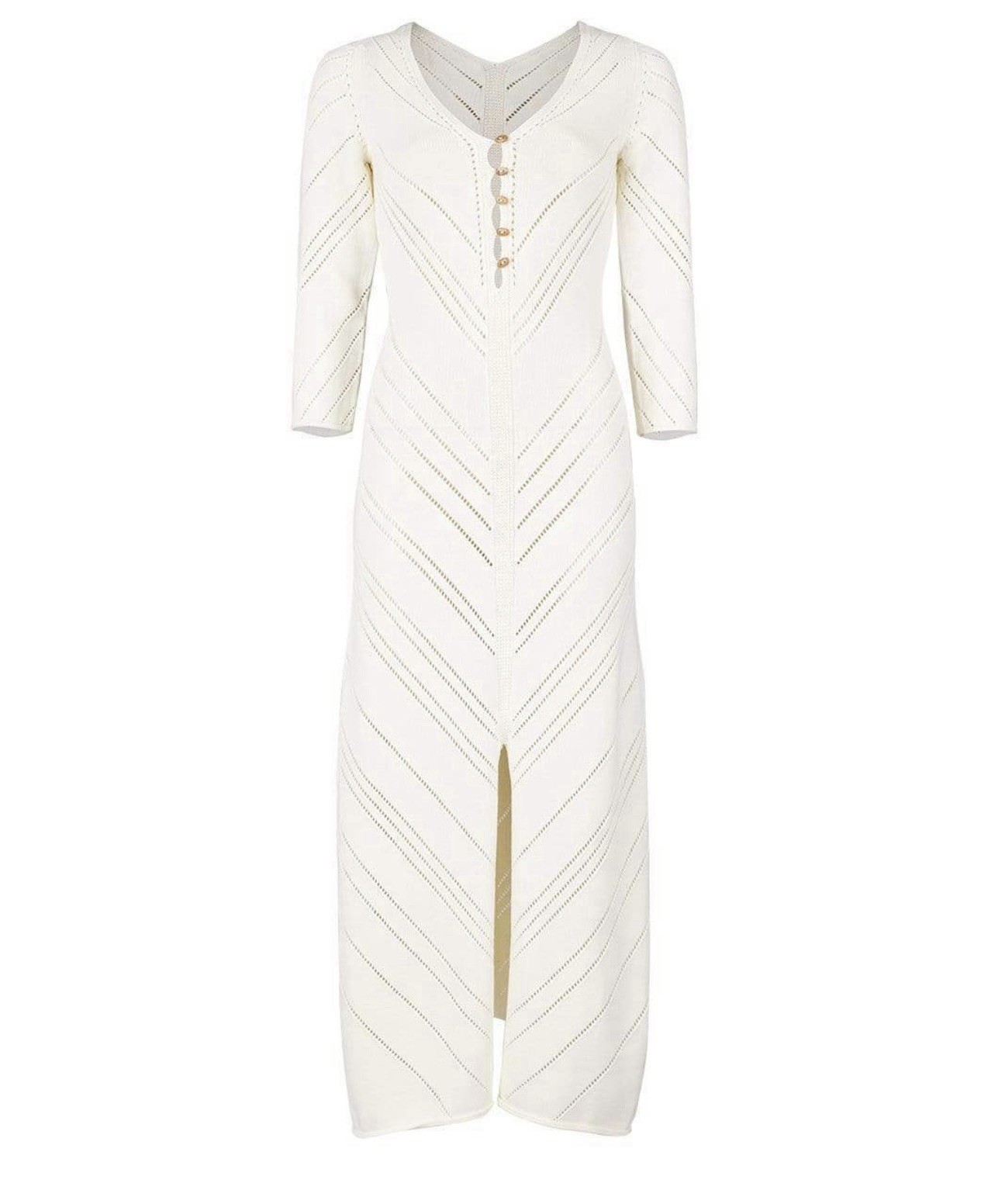 Cult Gaia - Jhene Ivory White Knit Cotton Maxi Goddess Dress XS Beach Coverup