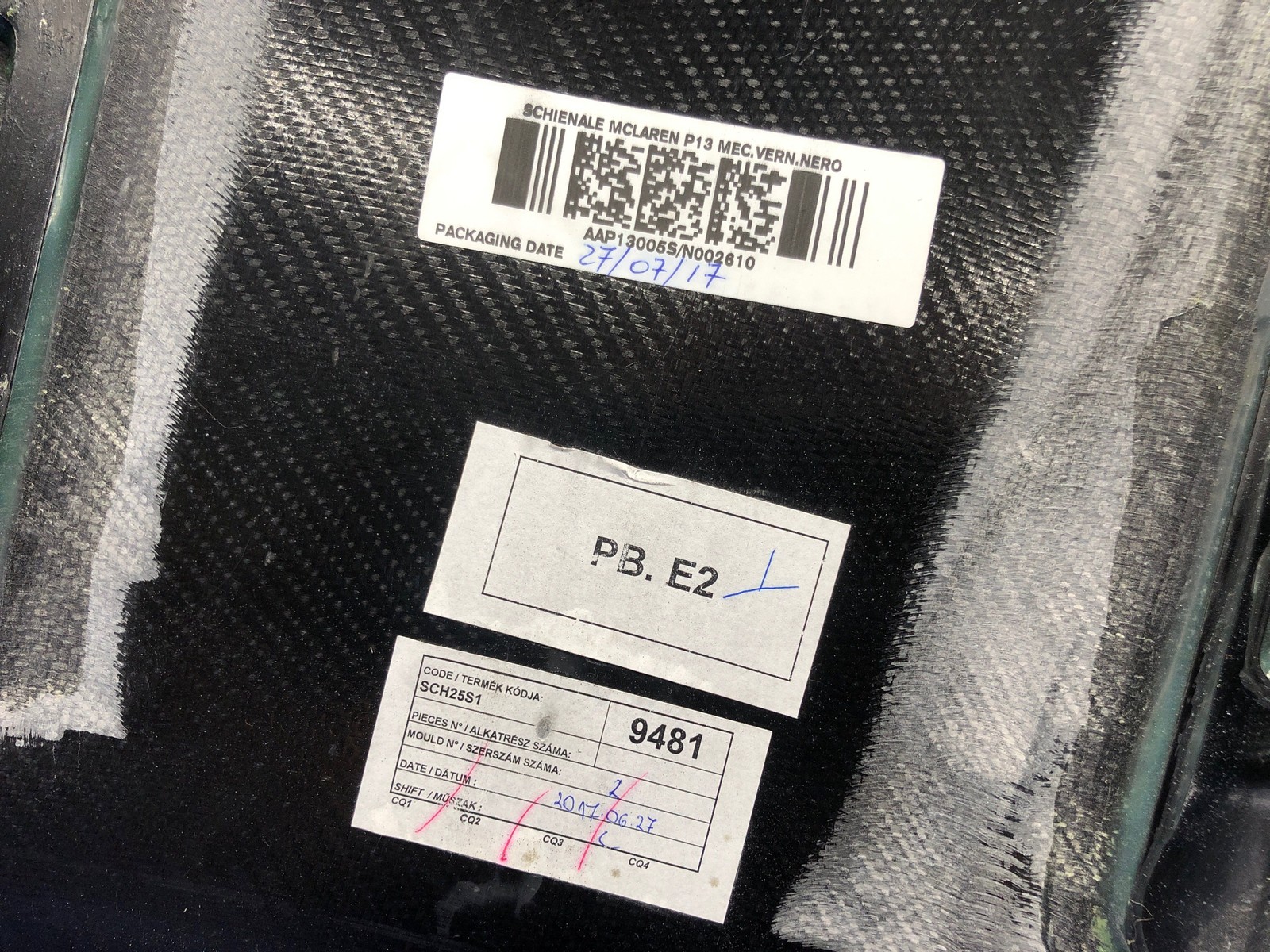 2016-2021 MCLAREN 570S OEM FRONT RIGHT SEAT REAR COVER CARBON FIBER