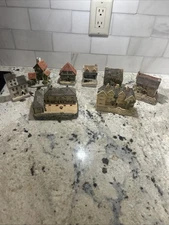 Vintage Lot of British Pub Houses by Malcolm Cooper Hand Made & Painted