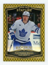 Matthew Knies 2023-24 Upper Deck Stature Rookie #42 GOLD /50 Toronto Maple Leafs