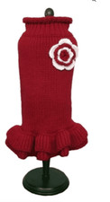 Dallas Dog Clearance Red Sweater Dress for Dogs – Size 12"
