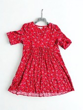 Lenny B Paris Red Floral Boho Flowy Dress Plus Sz 2 V-neck Short