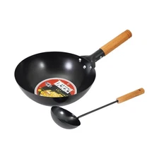 Pearl Metal Hc-286 26Cm Deep Iron Frying Pan, Induction , With Ladle, Perfect F_