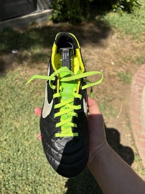Nike Tiempo Legend IV FG Black Green White ACC US 8.5 Soccer