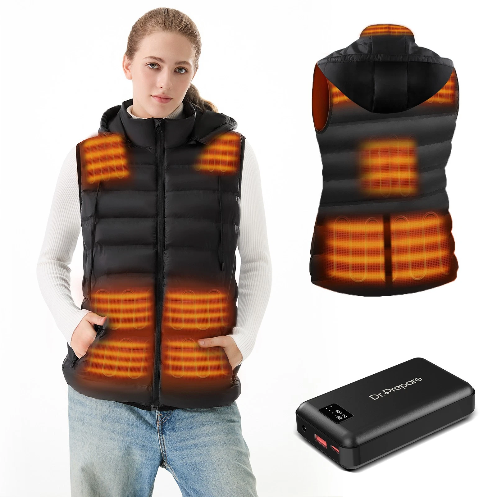 Dr. Prepare Electric Unisex Hooded Heated Vest with 7.4V 16000mAh Battery Pack
Opens in a new window