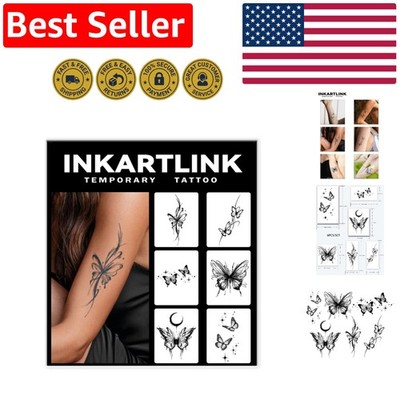 Semi-Permanent Butterfly Tattoos - Elegant 6 Sheet Collection for Mature Women