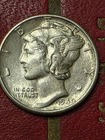 1940 P Silver Mercury Dime AU/UNCIRCULATED  Near Split Bands  NICE SOLID SILVER