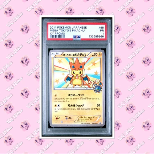 PSA 1 Mega Tokyo's Pikachu 098/XY-P Charizard Poncho Promo 2014 TCGKITTEN