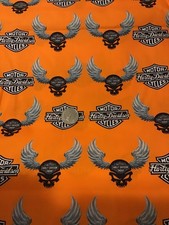 CUSTOM, Remnant/Piece, HARLEY DAVIDSON HD Motorcycle Cotton Fabric 14 x 18