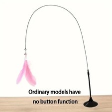 Interactive Cat Wand Toy with Suction Cup, 5-Piece Feather Teaser Set for Cats