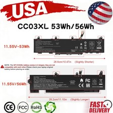   53wh/56Wh-CC03XL Battery For HP EliteBook 830 835 840 845 G7/G8 Series