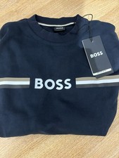 Hugo Boss Men's Sweatshirt Navy Blue Size Small