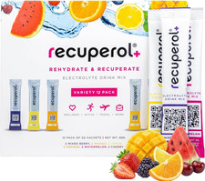 Recuperol - Rehydration Electrolyte Sachets - Variety 12 Pack - 6 Natural Flavou