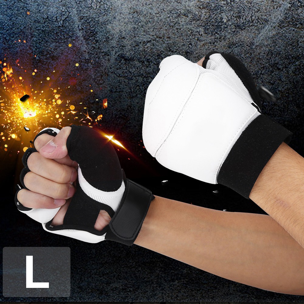 Adult/Kids Taekwondo Sparring Half Finger Hand Protector Cover Boxing (L